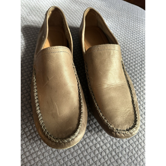 Frye Mens Tan Leather 9 D Driving Moccasin Loafers - Picture 1 of 9